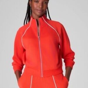 SPANX Air Essential Full Zip Track Jacket in Poppy NWT
